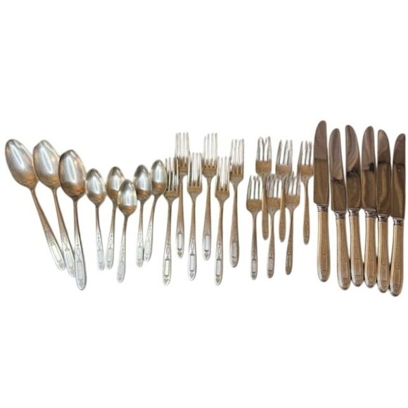 Silverplated Stainless Steel Flatware Set 27-Piece Service For Six - Picture 1 of 13